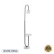 GloboStar® CORDELIA 02026 Μοντέρνο Επιδαπέδιο Φωτιστικό Μονόφωτο 1 x E27 IP20  - Μαύρο Αλουμίνιο, Λευκό Γυαλί με Λευκό Μάρμαρο - Μ30 x Π38 x Υ180cm