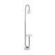 GloboStar® CORDELIA 02026 Μοντέρνο Επιδαπέδιο Φωτιστικό Μονόφωτο 1 x E27 IP20  - Μαύρο Αλουμίνιο, Λευκό Γυαλί με Λευκό Μάρμαρο - Μ30 x Π38 x Υ180cm