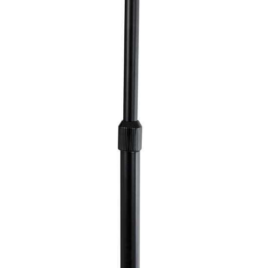 GloboStar® CORDELIA 02026 Μοντέρνο Επιδαπέδιο Φωτιστικό Μονόφωτο 1 x E27 IP20  - Μαύρο Αλουμίνιο, Λευκό Γυαλί με Λευκό Μάρμαρο - Μ30 x Π38 x Υ180cm