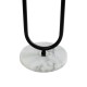 GloboStar® CORDELIA 02026 Μοντέρνο Επιδαπέδιο Φωτιστικό Μονόφωτο 1 x E27 IP20  - Μαύρο Αλουμίνιο, Λευκό Γυαλί με Λευκό Μάρμαρο - Μ30 x Π38 x Υ180cm