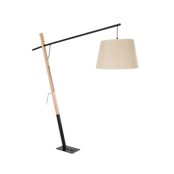 GLOBOSTAR® KELSIE 02030 Μοντέρνο Επιδαπέδιο Φωτιστικό με Ντουί 1 x E27 AC 220-240V IP20 - Μαύρο & Μπεζ - Μ40 x Π125 x Υ140cm