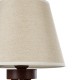 GloboStar® BIOKO 02031 Μοντέρνο Επιτραπέζιο Φωτιστικό Μονόφωτο 1 x E27 AC220-240V IP20 - Φ25 x Υ40cm - Καφέ Ξύλινο Σώμα με Μπεζ Πλεκτό Καπέλο - 5 Χρόνια Εγγύηση