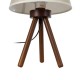 GloboStar® BIOKO 02031 Μοντέρνο Επιτραπέζιο Φωτιστικό Μονόφωτο 1 x E27 AC220-240V IP20 - Φ25 x Υ40cm - Καφέ Ξύλινο Σώμα με Μπεζ Πλεκτό Καπέλο - 5 Χρόνια Εγγύηση