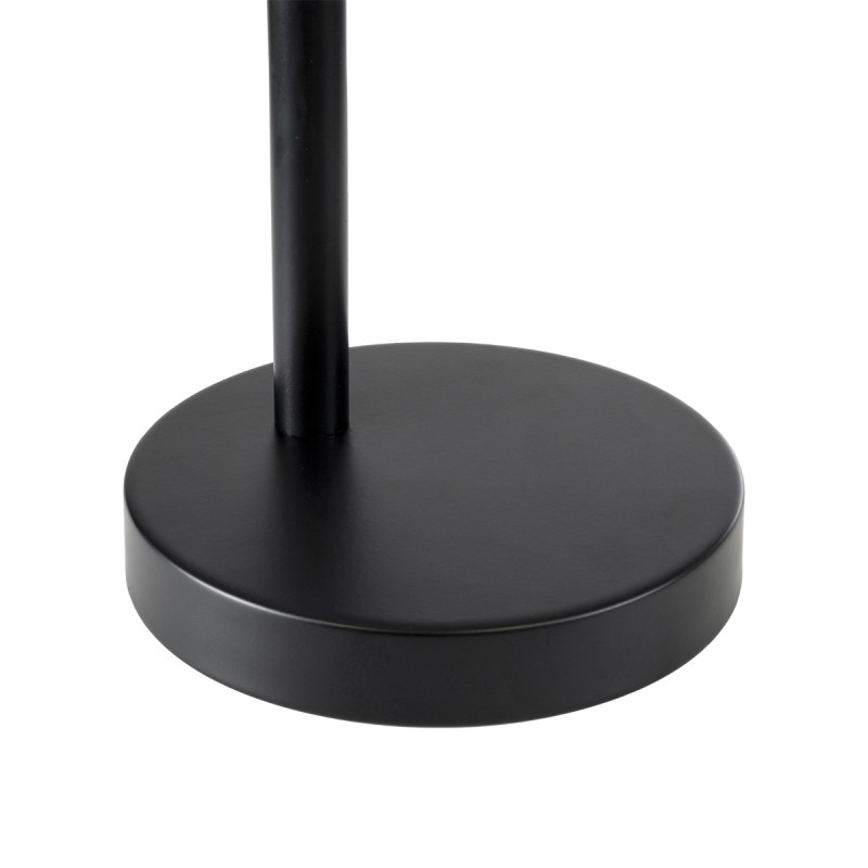 GloboStar® MINDELO 02032 Μοντέρνο Επιτραπέζιο Φωτιστικό Μονόφωτο 1 x E27 AC220-240V IP20 - Μ25 x Π15 x Υ60cm - Μαύρο Μεταλλικό Σώμα με Μπεζ Ξύλινη Βάση