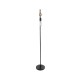 GloboStar® MINDELO 02033 Μοντέρνο Επιδαπέδιο Φωτιστικό Μονόφωτο 1 x E27 IP20 Μαύρο Μέταλλο με Μπεζ Ξύλο - Μ35 x Π24 x Υ150cm