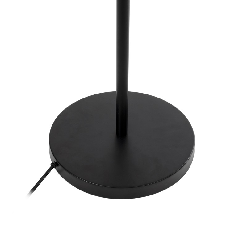 GloboStar® MINDELO 02034 Μοντέρνο Επιδαπέδιο Φωτιστικό Μονόφωτο 2 x E27 IP20 Μαύρο Μέταλλο με Μπεζ Ξύλο - Μ40 x Π24 x Υ175cm