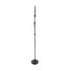 GloboStar® MINDELO 02034 Μοντέρνο Επιδαπέδιο Φωτιστικό Μονόφωτο 2 x E27 IP20 Μαύρο Μέταλλο με Μπεζ Ξύλο - Μ40 x Π24 x Υ175cm