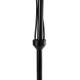 GloboStar® MINDELO 02034 Μοντέρνο Επιδαπέδιο Φωτιστικό Μονόφωτο 2 x E27 IP20 Μαύρο Μέταλλο με Μπεζ Ξύλο - Μ40 x Π24 x Υ175cm