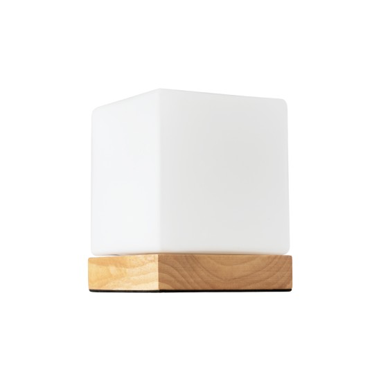 GLOBOSTAR® DERYA 02035 Μοντέρνο Επιτραπέζιο Φωτιστικό Πορτατίφ με Ντουί 1 x E27 AC 220-240V IP20 - Μπεζ - Μ12 x Π12 x Υ15cm