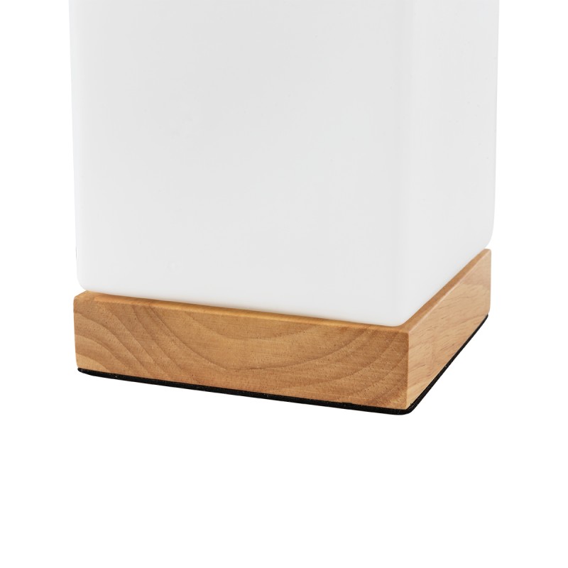 GLOBOSTAR® DERYA 02035 Μοντέρνο Επιτραπέζιο Φωτιστικό Πορτατίφ με Ντουί 1 x E27 AC 220-240V IP20 - Μπεζ - Μ12 x Π12 x Υ15cm