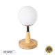 GloboStar® COVE 02036 Μοντέρνο Επιτραπέζιο Φωτιστικό Πορτατίφ Μονόφωτο 1 x E27 IP20 Μπεζ Ξύλο, Ασημί Μέταλλο με Λευκό Γυαλί - Μ12 x Π12 x Υ25cm GloboStar® COVE 02036 Μοντέρνο Επιτραπέζιο Φωτιστικό Μονόφωτο 1 x E27 AC220-240V IP20 - Φ12 x Υ25cm - Μπεζ Ξύλινο & Γυάλινη Γαλακτερή Μπάλα