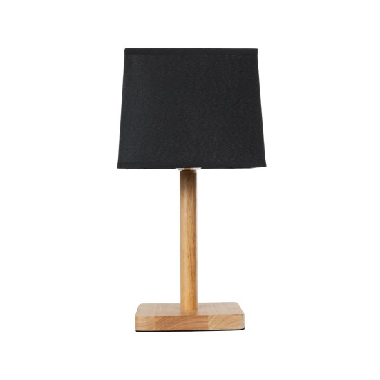 GloboStar® KOLIPE 02039 Μοντέρνο Επιτραπέζιο Φωτιστικό Πορτατίφ Μονόφωτο 1 x E27 IP20 Μπεζ Ξύλο με Μαύρο Ύφασμα - Μ20 x Π20 x Υ38cm GloboStar® KOLIPE 02039 Μοντέρνο Επιτραπέζιο Φωτιστικό Μονόφωτο 1 x E27 AC220-240V IP20 - Μ20 x Π20 x Υ38cm - Μπεζ Ξύλινη Βάση με Μαύρο Πλεκτό Καπέλο