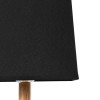 GloboStar® KOLIPE 02039 Μοντέρνο Επιτραπέζιο Φωτιστικό Μονόφωτο 1 x E27 AC220-240V IP20 - Μ20 x Π20 x Υ38cm - Μπεζ Ξύλινη Βάση με Μαύρο Πλεκτό Καπέλο