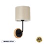 GLOBOSTAR® MANU 02043 Μοντέρνο Φωτιστικό Τοίχου - Απλίκα με Ντουί 1 x E27 AC 220-240V IP20 - Μαύρο & Μπεζ - Μ18 x Π20 x Υ37cm