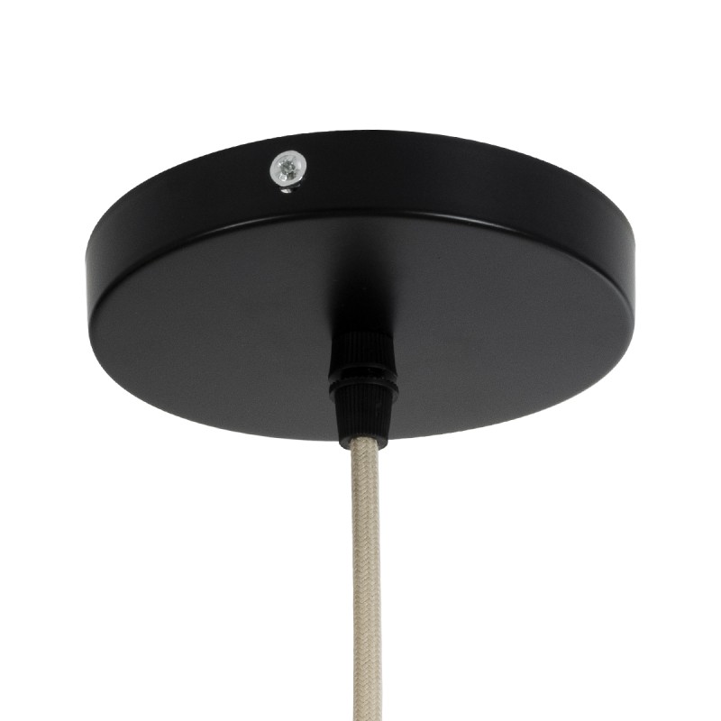 GloboStar® JUNIPER 02047 Boho Κρεμαστό Φωτιστικό Καμπάνα Μονόφωτο 1 x E27 IP20 Μπεζ Ξύλο - Μ100 x Π100 x Υ90cm