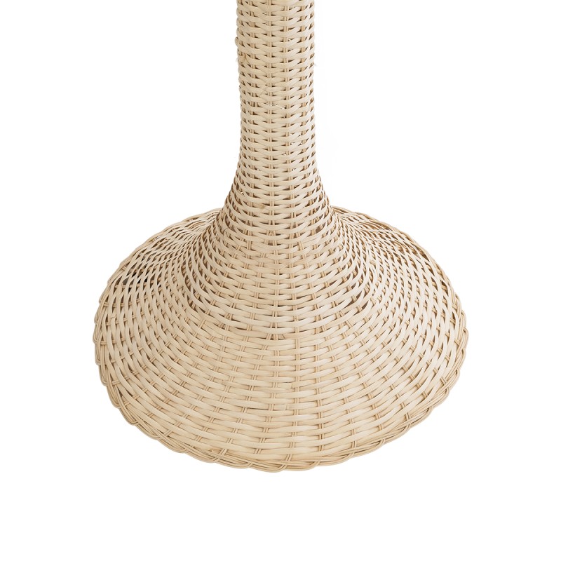 GloboStar® ALADDIN 02052 Boho Επιδαπέδιο Φωτιστικό Μονόφωτο 1 x E27 IP20 Μπεζ Ξύλο - Μ60 x Π60 x Υ180cm