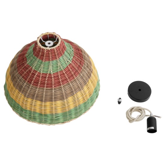 GloboStar® CABALLEROS 02053 Boho Κρεμαστό Φωτιστικό Καμπάνα Μονόφωτο 1 x E27 IP20 Πολύχρωμο Ξύλο - Μ40 x Π40 x Υ27cm GloboStar® CABALLEROS 02053 Boho Κρεμαστό Φωτιστικό Καμπάνα Μονόφωτο 1 x E27 IP20 Πολύχρωμο Ξύλο - Μ40 x Π40 x Υ27cm