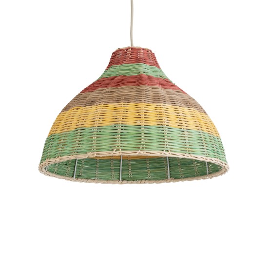 GloboStar® CABALLEROS 02053 Boho Κρεμαστό Φωτιστικό Καμπάνα Μονόφωτο 1 x E27 IP20 Πολύχρωμο Ξύλο - Μ40 x Π40 x Υ27cm GloboStar® CABALLEROS 02053 Boho Κρεμαστό Φωτιστικό Καμπάνα Μονόφωτο 1 x E27 IP20 Πολύχρωμο Ξύλο - Μ40 x Π40 x Υ27cm