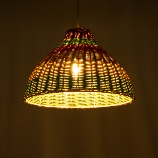 GloboStar® CABALLEROS 02053 Boho Κρεμαστό Φωτιστικό Καμπάνα Μονόφωτο 1 x E27 IP20 Πολύχρωμο Ξύλο - Μ40 x Π40 x Υ27cm GloboStar® CABALLEROS 02053 Boho Κρεμαστό Φωτιστικό Καμπάνα Μονόφωτο 1 x E27 IP20 Πολύχρωμο Ξύλο - Μ40 x Π40 x Υ27cm
