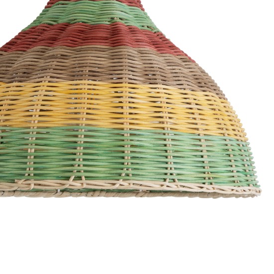 GloboStar® CABALLEROS 02053 Boho Κρεμαστό Φωτιστικό Καμπάνα Μονόφωτο 1 x E27 IP20 Πολύχρωμο Ξύλο - Μ40 x Π40 x Υ27cm GloboStar® CABALLEROS 02053 Boho Κρεμαστό Φωτιστικό Καμπάνα Μονόφωτο 1 x E27 IP20 Πολύχρωμο Ξύλο - Μ40 x Π40 x Υ27cm