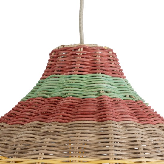 GloboStar® CABALLEROS 02053 Boho Κρεμαστό Φωτιστικό Καμπάνα Μονόφωτο 1 x E27 IP20 Πολύχρωμο Ξύλο - Μ40 x Π40 x Υ27cm GloboStar® CABALLEROS 02053 Boho Κρεμαστό Φωτιστικό Καμπάνα Μονόφωτο 1 x E27 IP20 Πολύχρωμο Ξύλο - Μ40 x Π40 x Υ27cm