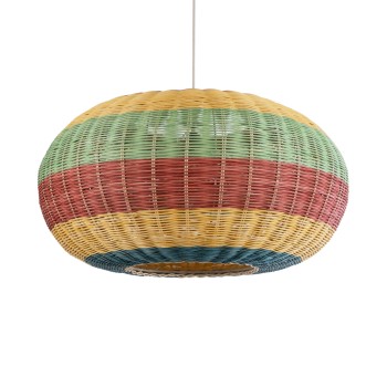 GLOBOSTAR® CABALLEROS 02056 Boho Κρεμαστό Φωτιστικό Οροφής με Ντουί 1 x E27 AC 220-240V IP20 - Πολύχρωμο - Μ70 x Π70 x Υ36cm