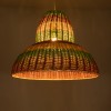 GloboStar® CABALLEROS 02058 Boho Κρεμαστό Φωτιστικό Καμπάνα Μονόφωτο 1 x E27 IP20 Πολύχρωμο Ξύλο - Μ70 x Π70 x Υ60cm