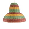 GloboStar® CABALLEROS 02058 Boho Κρεμαστό Φωτιστικό Καμπάνα Μονόφωτο 1 x E27 IP20 Πολύχρωμο Ξύλο - Μ70 x Π70 x Υ60cm