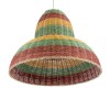 GloboStar® CABALLEROS 02058 Boho Κρεμαστό Φωτιστικό Καμπάνα Μονόφωτο 1 x E27 IP20 Πολύχρωμο Ξύλο - Μ70 x Π70 x Υ60cm
