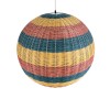 GloboStar® CABALLEROS 02063 Boho Κρεμαστό Φωτιστικό Μπάλα Μονόφωτο 1 x E27 IP20 Πολύχρωμο Ξύλο - Μ70 x Π70 x Υ70cm