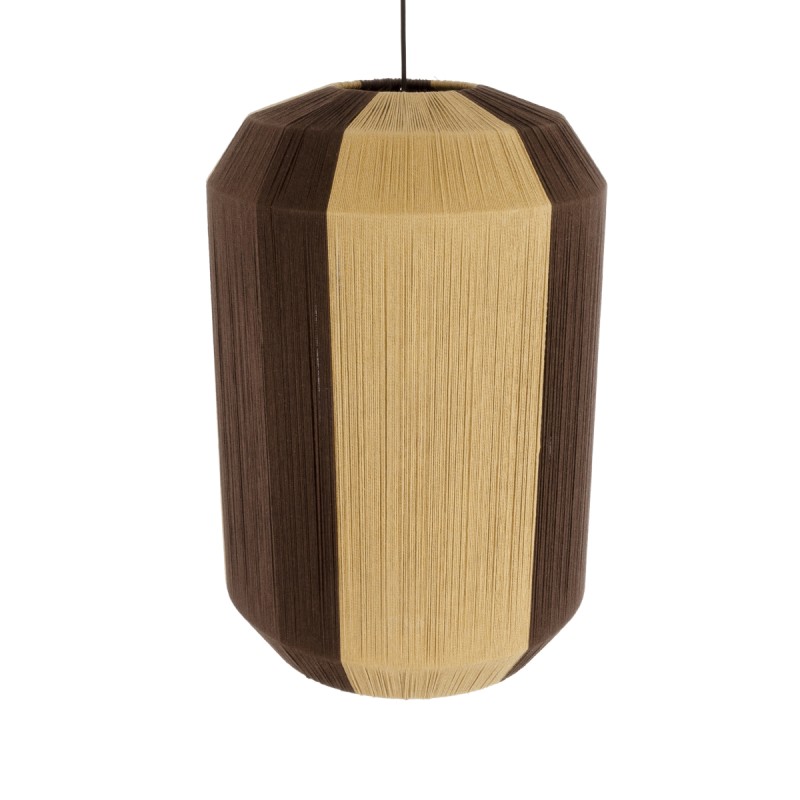 GloboStar® SALERNO 02076 Boho Κρεμαστό Φωτιστικό Πλέγμα Μονόφωτο 1 x E27 IP20 Μπεζ & Καφέ Σχοινί - Μ50 x Π50 x Υ80cm