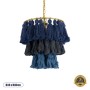 GLOBOSTAR® MISSOULA 02085 Boho Κρεμαστό Φωτιστικό Οροφής με Ντουί 1 x E27 AC 220-240V IP20 - Πολύχρωμο - Μ30 x Π30 x Υ40cm
