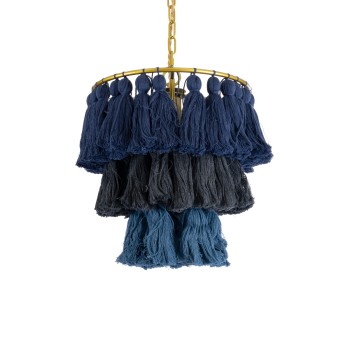 GLOBOSTAR® MISSOULA 02085 Boho Κρεμαστό Φωτιστικό Οροφής με Ντουί 1 x E27 AC 220-240V IP20 - Πολύχρωμο - Μ30 x Π30 x Υ40cm