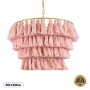GLOBOSTAR® MISSOULA 02090 Boho Κρεμαστό Φωτιστικό Οροφής με Ντουί 1 x E27 AC 220-240V IP20 - Ροζ & Χρυσό - Μ60 x Π60 x Υ40cm