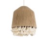 GloboStar® PUERTORICO 02092 Boho Κρεμαστό Φωτιστικό Καμπάνα Μονόφωτο 1 x E27 IP20 Μπεζ & Λευκό Σχοινί - Μ40 x Π40 x Υ45cm