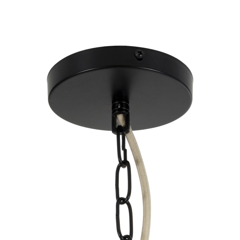 GloboStar® PUERTORICO 02093 Boho Κρεμαστό Φωτιστικό Καμπάνα Τρίφωτο 3 x E27 IP20 Μπεζ & Λευκό Σχοινί - Μ80 x Π80 x Υ80cm