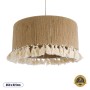 GLOBOSTAR® PUERTORICO 02094 Boho Κρεμαστό Φωτιστικό Οροφής με Ντουί 1 x E27 AC 220-240V IP20 - Μπεζ & Λευκό - Μ50 x Π50 x Υ27cm