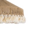 GloboStar® PUERTORICO 02098 Boho Κρεμαστό Φωτιστικό Καμπάνα Μονόφωτο 1 x E27 IP20 Μπεζ & Λευκό Σχοινί - Μ50 x Π50 x Υ25cm
