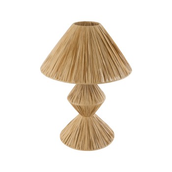 GLOBOSTAR® LUANA 02107 Boho Επιτραπέζιο Φωτιστικό Πορτατίφ με Ντουί 1 x E27 AC 220-240V IP20 - Μπεζ - Μ40 x Π40 x Υ50cm