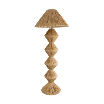 GLOBOSTAR® LUANA 02108 Boho Επιδαπέδιο Φωτιστικό με Ντουί 1 x E27 AC 220-240V IP20 - Μπεζ - Μ60 x Π60 x Υ150cm