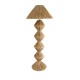 GloboStar® LUANA 02108 Boho Επιδαπέδιο Φωτιστικό Μονόφωτο 1 x E27 IP20 Μπεζ Ράφια - Μ60 x Π60 x Υ150cm