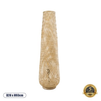 GLOBOSTAR® MAMIZU 02109 Boho Επιδαπέδιο Φωτιστικό με Ντουί 1 x E27 AC 220-240V IP20 - Μπεζ - Μ28 x Π28 x Υ93cm