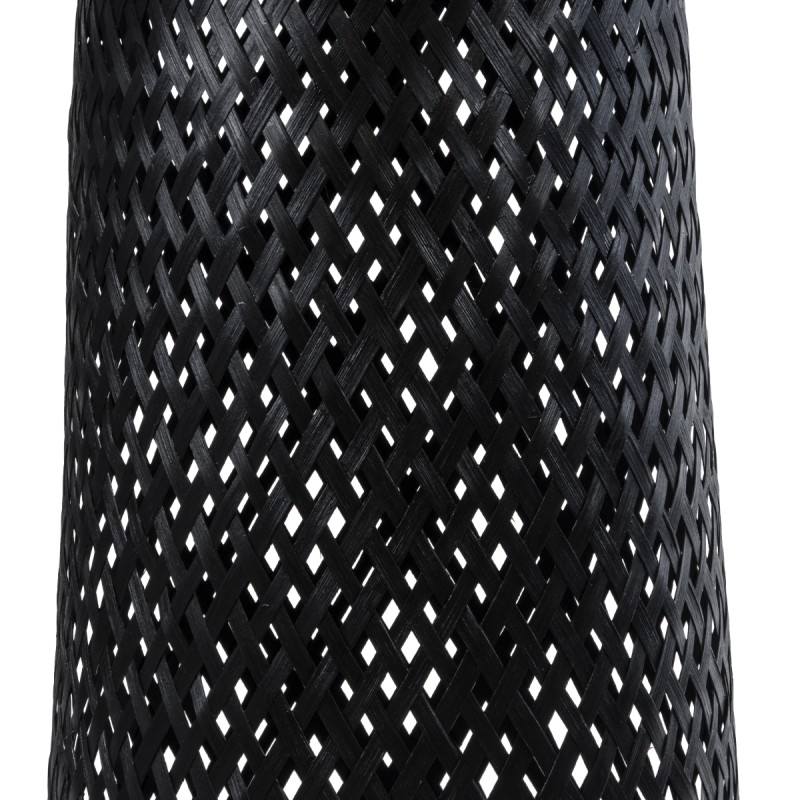 GloboStar® MAMIZU 02110 Boho Επιδαπέδιο Φωτιστικό Μονόφωτο 1 x E27 IP20 Μαύρο Ξύλο - Μ28 x Π28 x Υ93cm