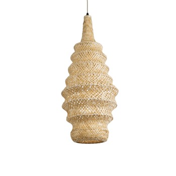 GLOBOSTAR® MAUI 02114 Boho Κρεμαστό Φωτιστικό Οροφής με Ντουί 1 x E27 AC 220-240V IP20 - Μπεζ - Μ30 x Π30 x Y77cm