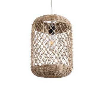 GLOBOSTAR® ECUADOR 02117 Boho Κρεμαστό Φωτιστικό Οροφής με Ντουί 1 x E27 AC 220-240V IP20 - Μπεζ - Μ28 x Π28 x Υ40cm