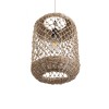 GloboStar® ECUADOR 02117 Boho Κρεμαστό Φωτιστικό Πλέγμα Μονόφωτο 1 x E27 IP20 Μπεζ Rattan - Μ28 x Π28 x Υ40cm