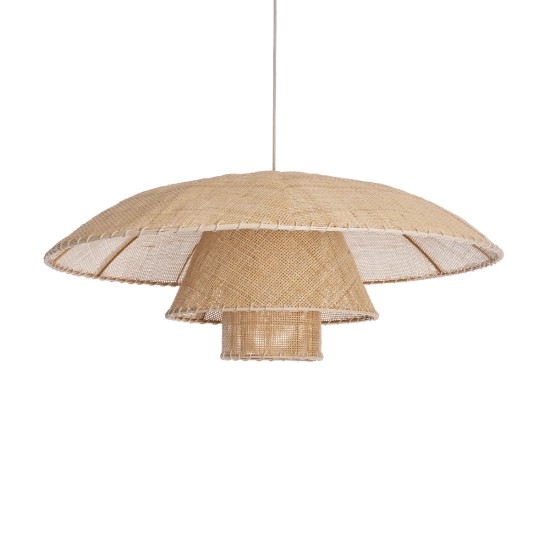 GloboStar® ZORA 02139 Boho Κρεμαστό Φωτιστικό Καμπάνα Μονόφωτο 1 x E27 IP20 Μπεζ Ύφασμα - Μ80 x Π80 x Υ32cm GloboStar® ZORA 02139 Boho Κρεμαστό Φωτιστικό Καμπάνα Μονόφωτο 1 x E27 IP20 Μπεζ Ύφασμα - Μ80 x Π80 x Υ32cm