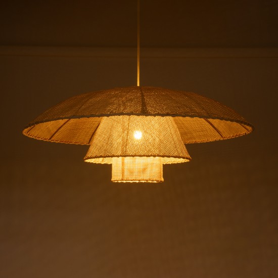 GloboStar® ZORA 02139 Boho Κρεμαστό Φωτιστικό Καμπάνα Μονόφωτο 1 x E27 IP20 Μπεζ Ύφασμα - Μ80 x Π80 x Υ32cm GloboStar® ZORA 02139 Boho Κρεμαστό Φωτιστικό Καμπάνα Μονόφωτο 1 x E27 IP20 Μπεζ Ύφασμα - Μ80 x Π80 x Υ32cm