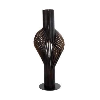 GLOBOSTAR® MIHIRO 02151 Boho Επιδαπέδιο Φωτιστικό με Ντουί 1 x E27 AC 220-240V IP20 - Καφέ & Μαύρο - Μ48 x Π48 x Υ120cm