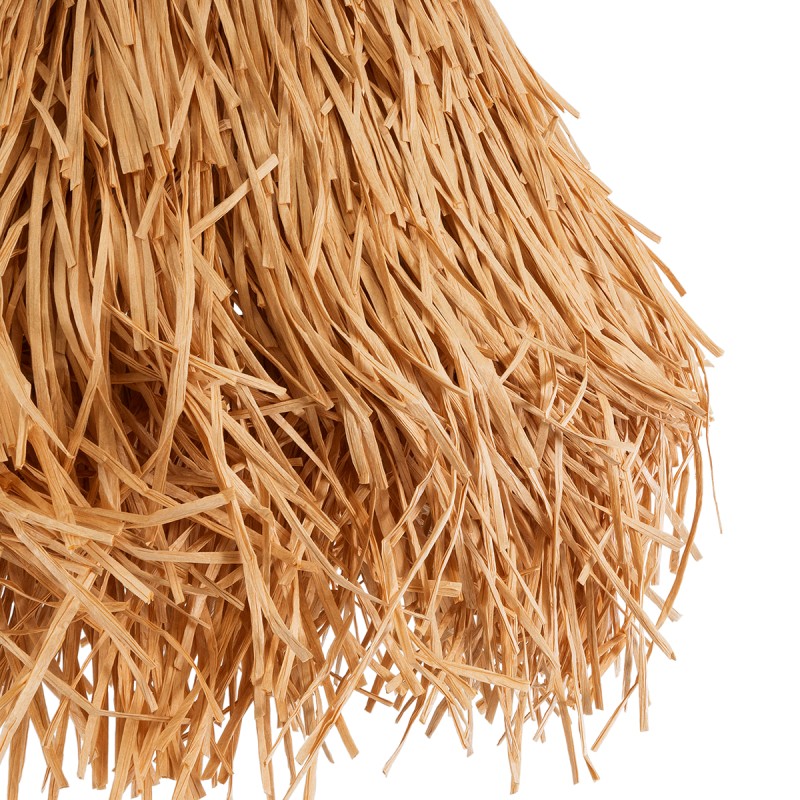 GloboStar® GUADELOUPE 02154 Boho Κρεμαστό Φωτιστικό Πλέγμα Μονόφωτο 1 x E27 IP20 Καφέ Ράφια - Μ50 x Π50 x Υ40cm